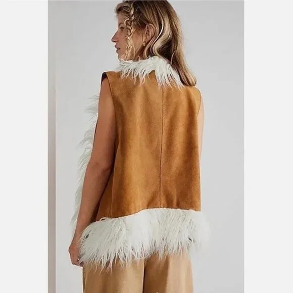 Free People x Understated Leather Indigo River Vest Jacket